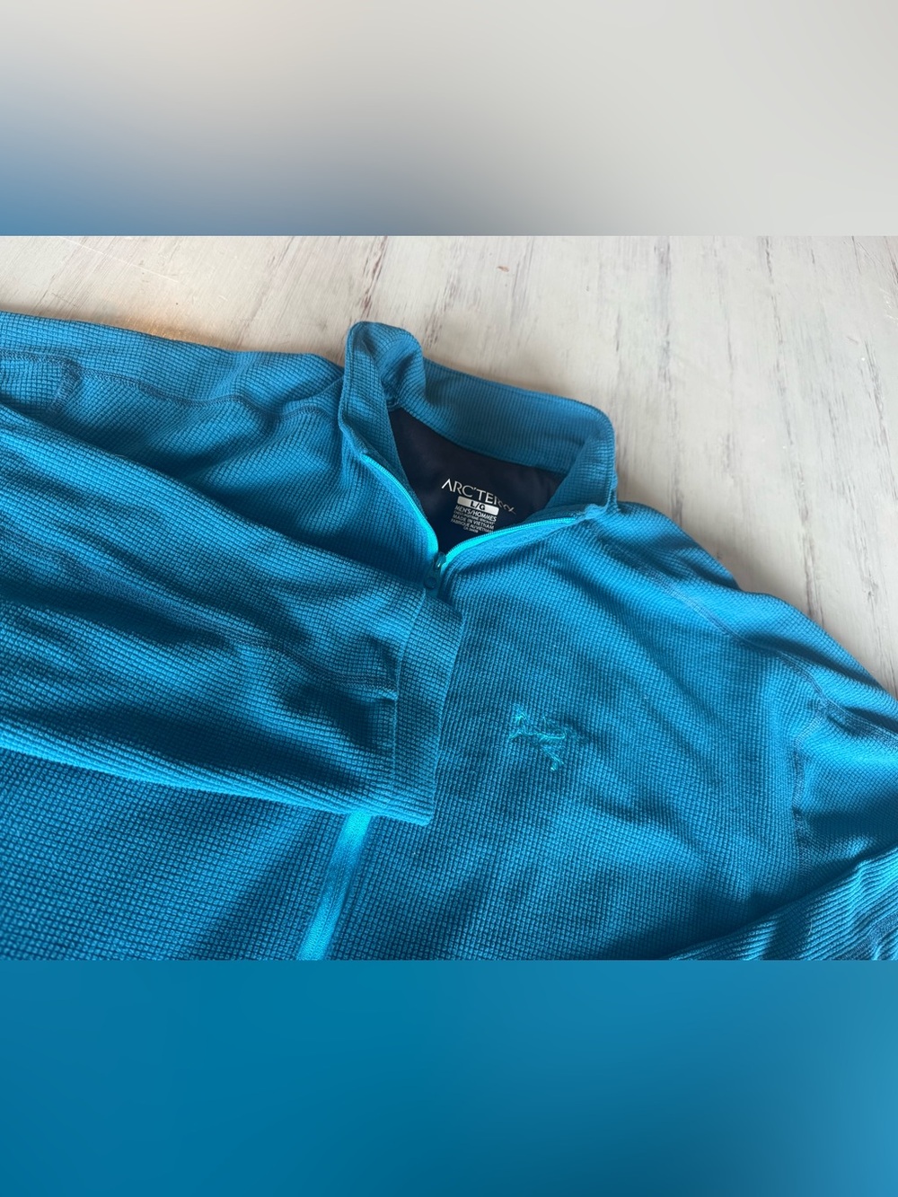 Arc’teryx Delta LT Zip Neck Men’s L Polartec Grid Fleece Pullover Teal Blue